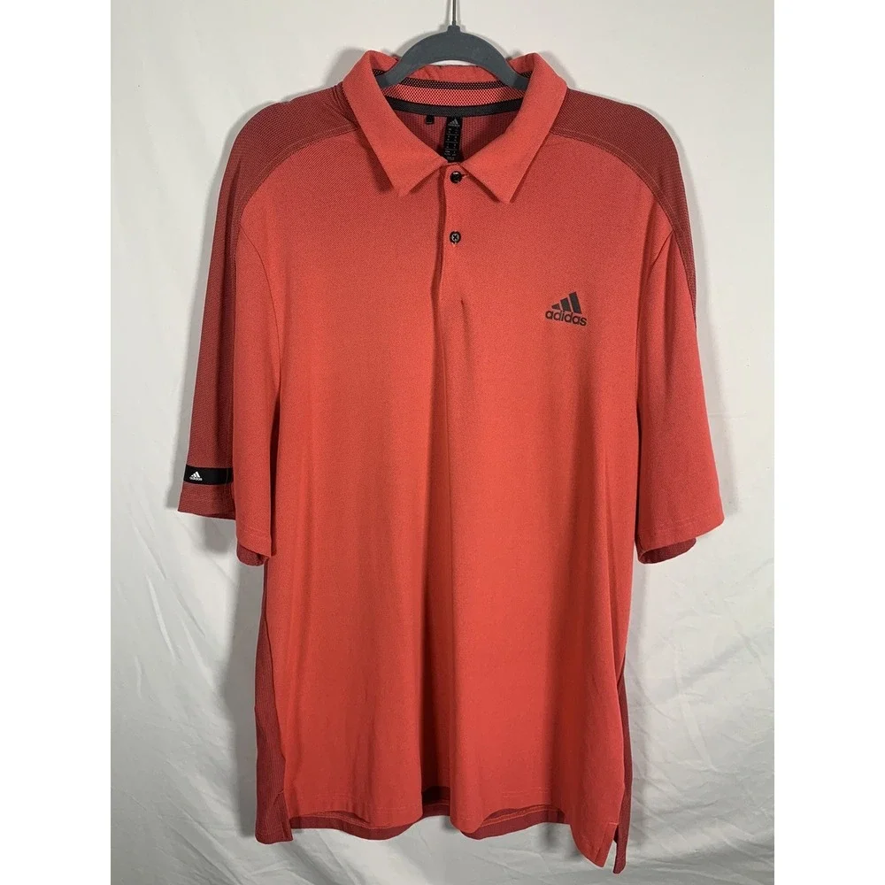 Adidas‎ Aeroready Polo Shirt Men's XL Two Tone Red Short Sleeve Tennis